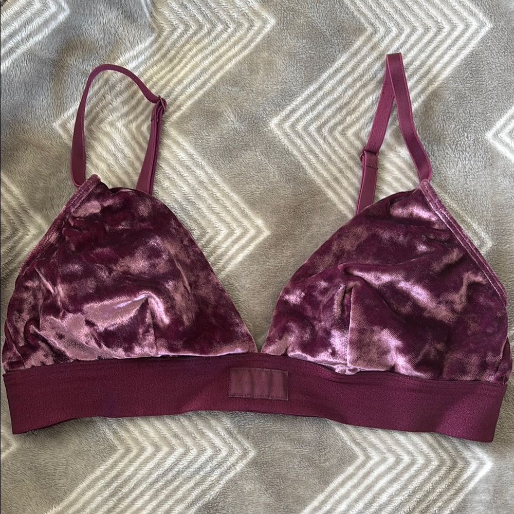 Victoria's Secret Velvet Bralette in Deep Burgundy